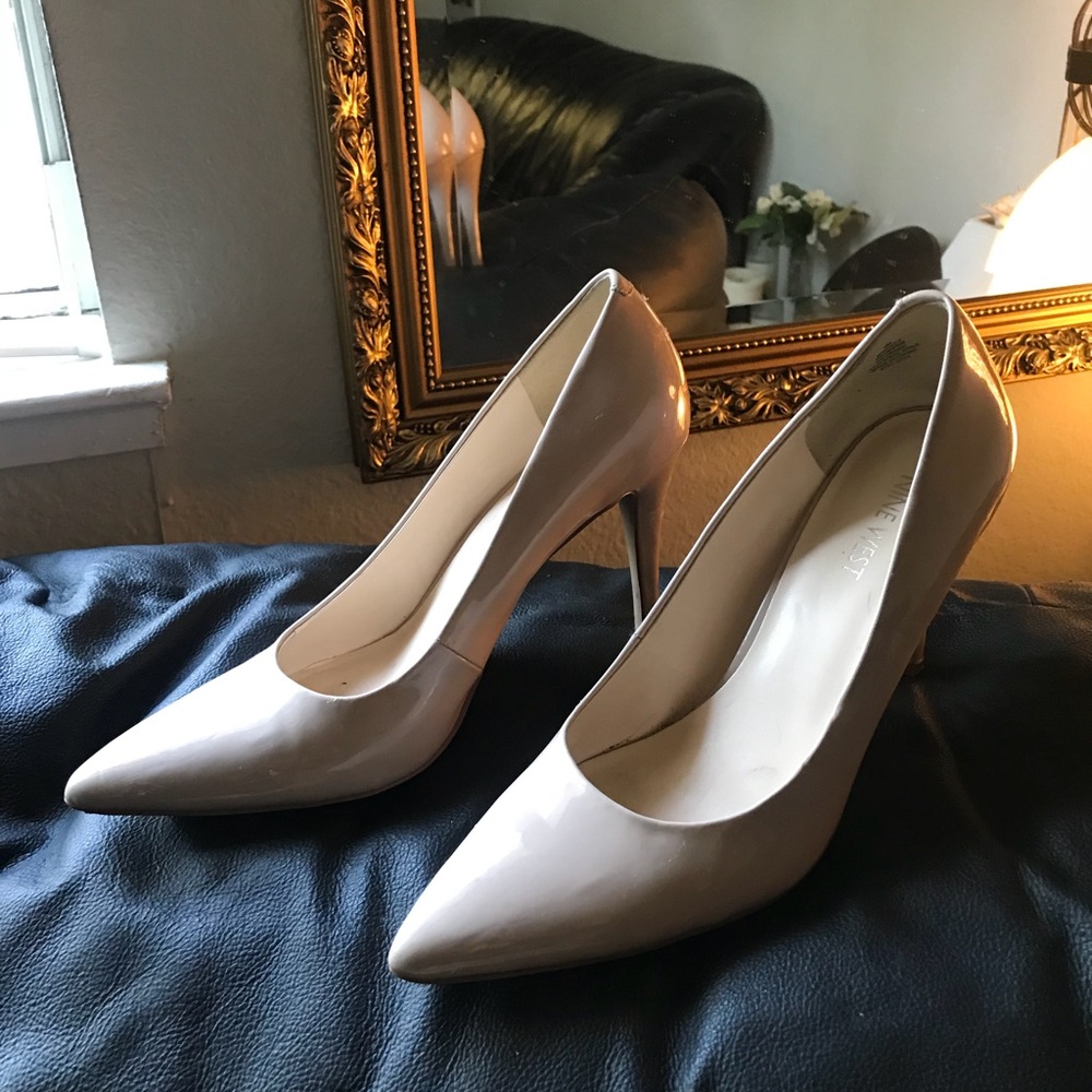 Nine West Nude Patent Leather Pumps
